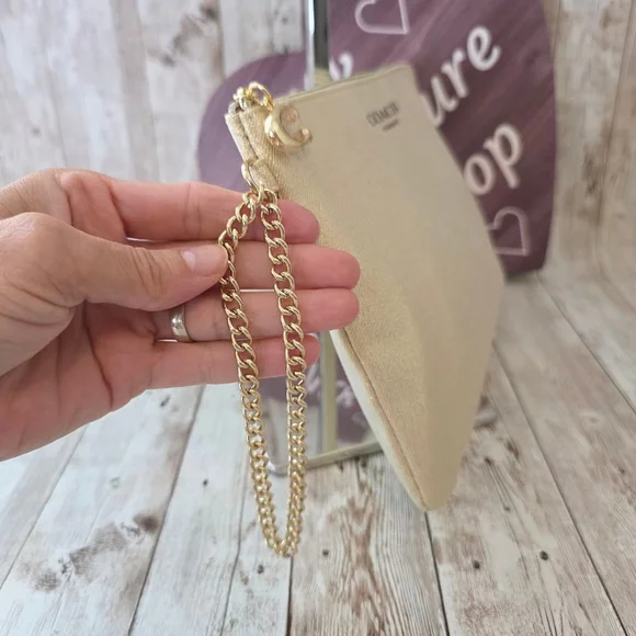Coach Gold Glitter Evening Wristlet Pouch Clutch Bag